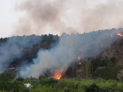 La lluvia no llegó al foco del incendio en Aluminé y se complican las tareas de contención