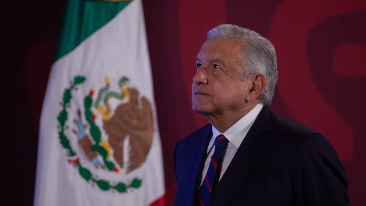 El presidente durante su conferencia de prensa de este lunes
