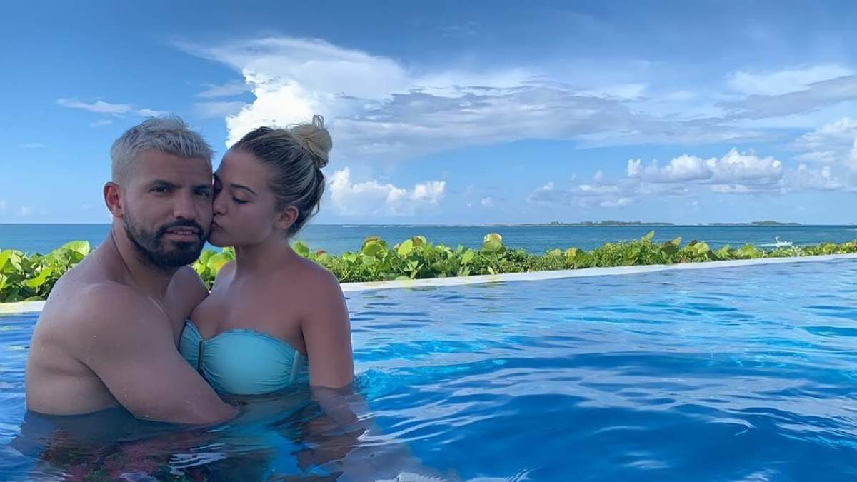 Sofía Calzetti y el Kun Agüero. Fuente: (Instagram)