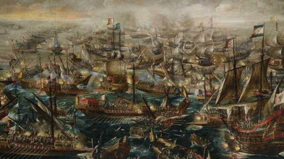 La Batalla de Lepanto por Andries van Eertvelt