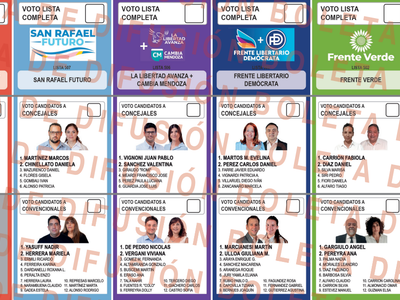 Atención: así es la boleta de candidatos para votar en San Rafael