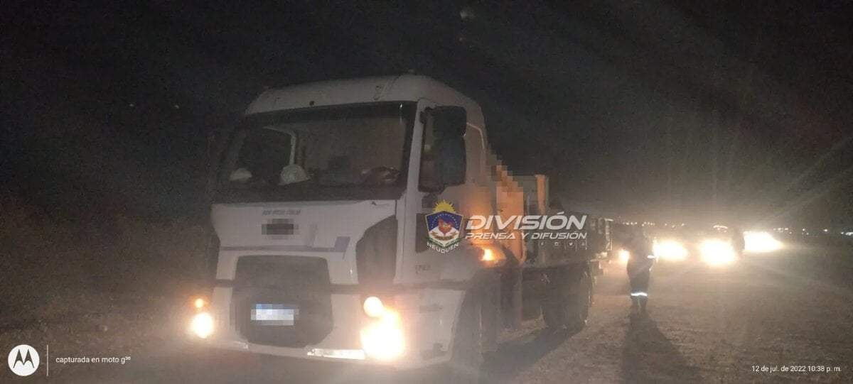 Camión detenido en Añelo. Fuente (División de la Policía de Neuquén).