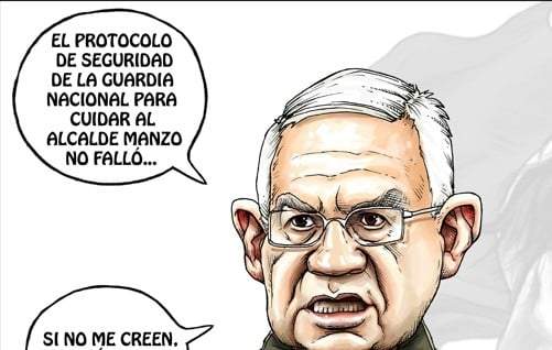 Vista previa de "La autodefensa militar", cartón de José Antonio Rodríguez
