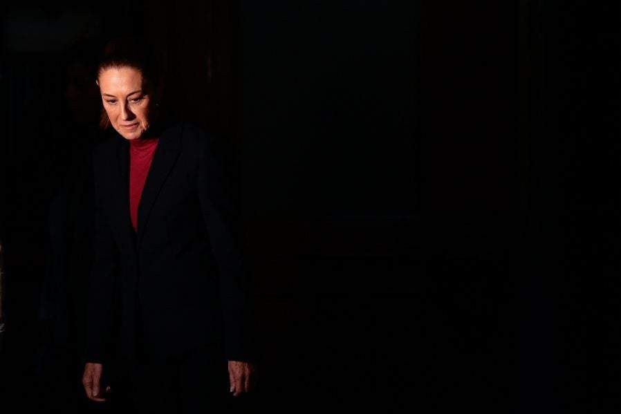 La presidenta durante la "mañanera del pueblo"