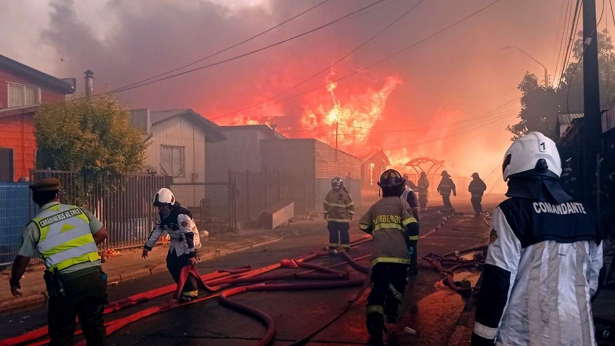 Incendio en Chile. Fuente: (Twitter)
