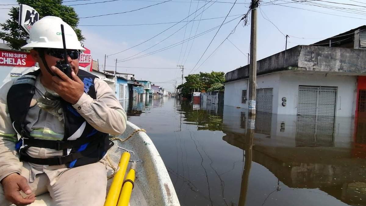 Estragos por las inundaciones en Tabasco. Foto: @ProcivilTabasco