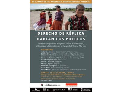 'Derecho de réplica. Hablan los pueblos": testimonios sobre los megaproyectos