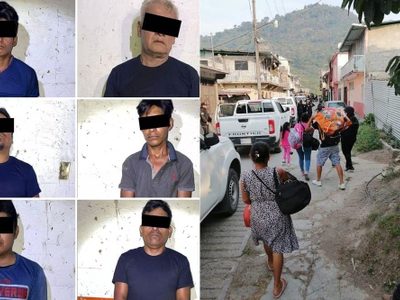 Detienen a seis hombres que llevaban escopetas hechizas en costales en Tila, Chiapas