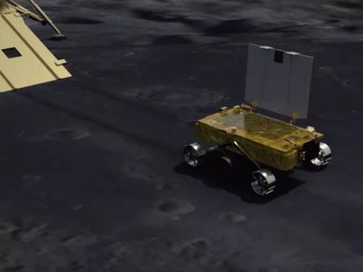 India despliega el rover Pragyan cerca del polo sur lunar