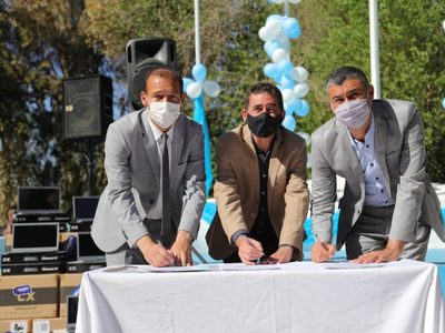 Con varias entregas, Omar Gutiérrez encabezó las celebraciones por el aniversario de Añelo
