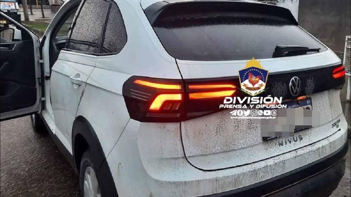 El vehículo presentaba un pedido de secuestro por robo desde mayo de este año. Fuente: (Policía de Neuquén)