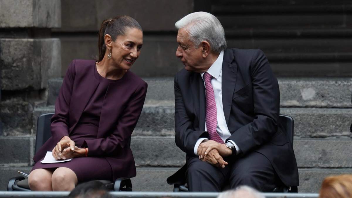 La presidenta entrante, Clauida Sheinbaum, y el saliente, Andrés Manuel López Obrador