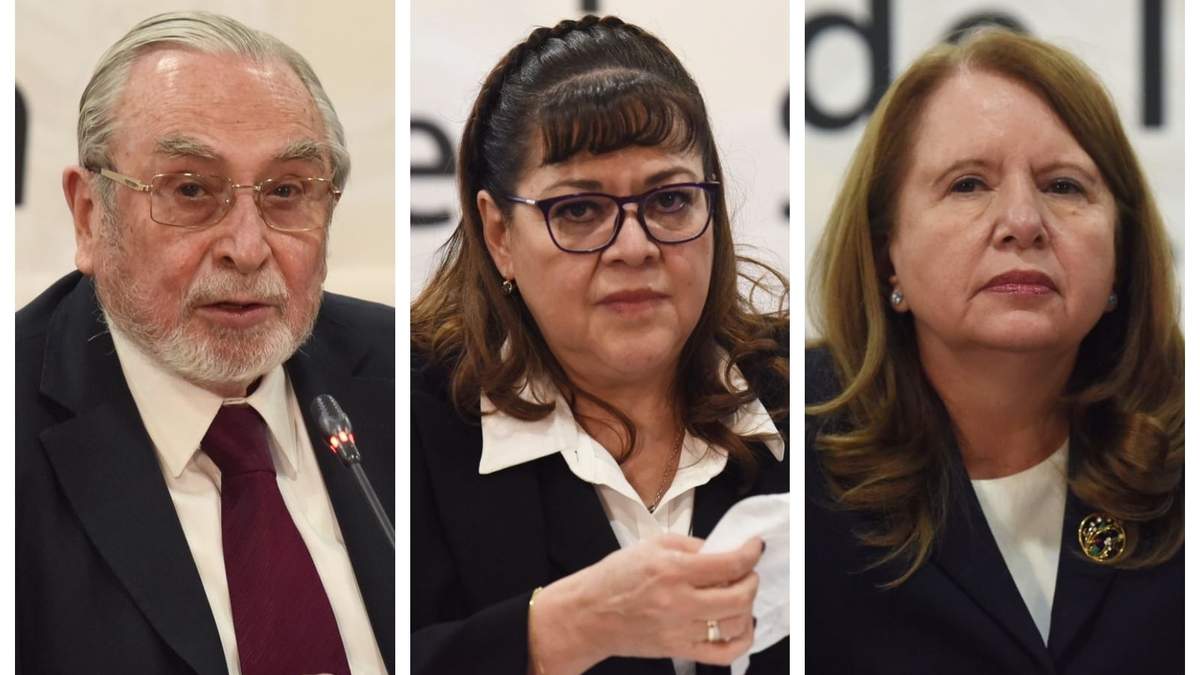 Bernardo Bátiz Vázquez, Verónica de Gyvés Zárate y Loretta Ortiz Ahlf en su comparecencia en el Senado