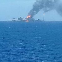 Incendio en plataforma Ku Alfa de Pemex deja cinco heridos