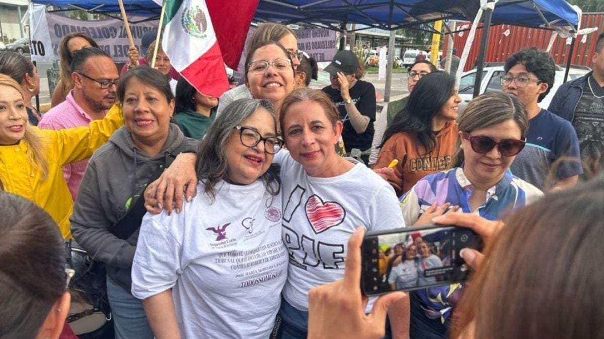 Norma Piña en la protesta de trabajadores del Poder Judicial