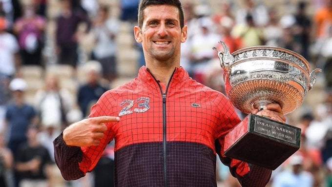 El tenista serbio Novak Djokovic tras ganar Roland Garros 2023