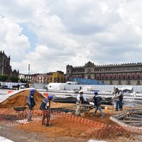 Hallan plataforma de 1843 durante obras en el Zócalo; quedará sepultada de nuevo: INAH