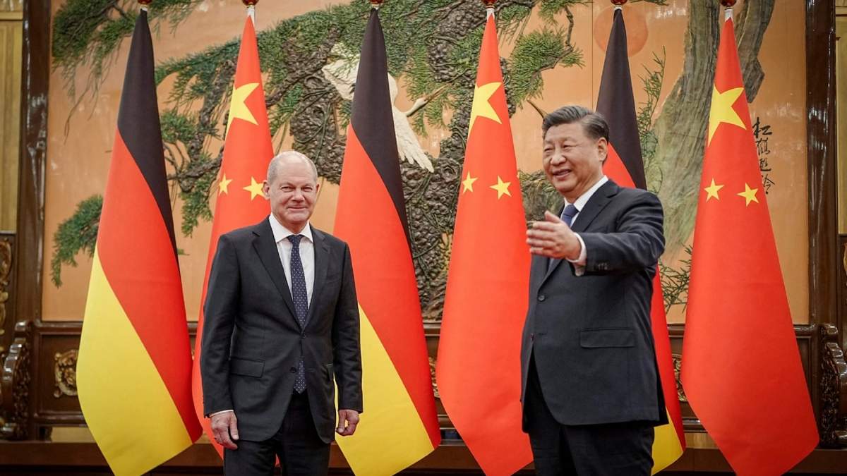 Scholz y Xi Jinping. Fuente: (Twitter)