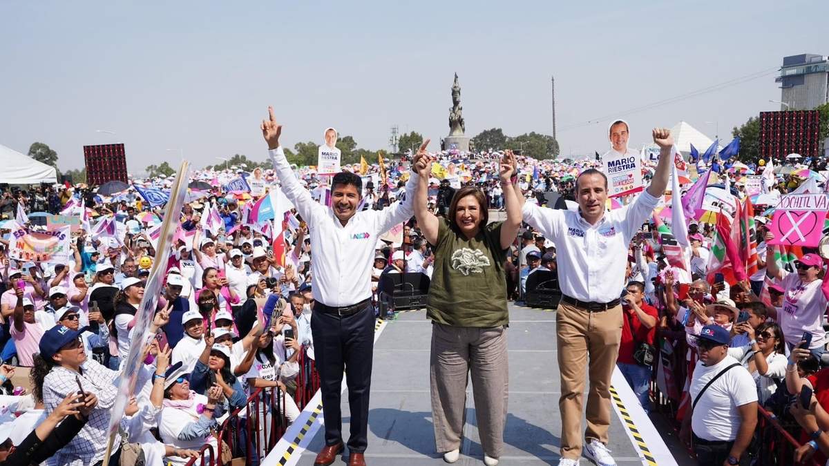 La aspirante presidencial y el candidato de la alianza opositora en Puebla, Eduardo Rivera