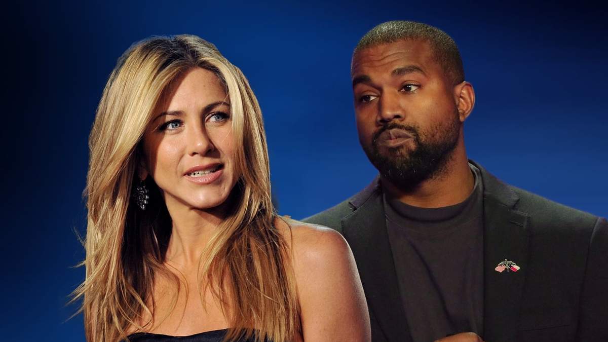 Jennifer Aniston y Kanye West. Fuente: (Minuto Neuquén)