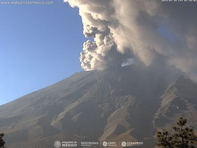 Semáforo de alerta volcánica del Popocatépetl se mantiene en fase dos