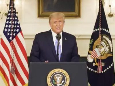 Tras castigo, Trump deja de hablar del "fraude" y condena la violencia en el Capitolio