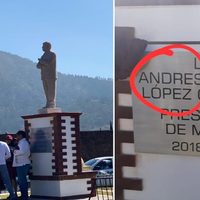 Morenistas develan estatua de AMLO en Atlacomulco, cuna del priismo