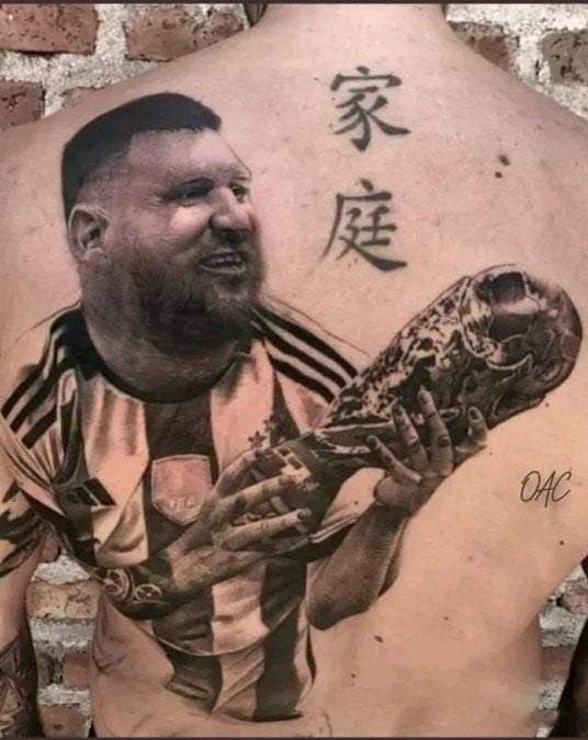 Tatuaje de Messi tras triunfo en Mundial
