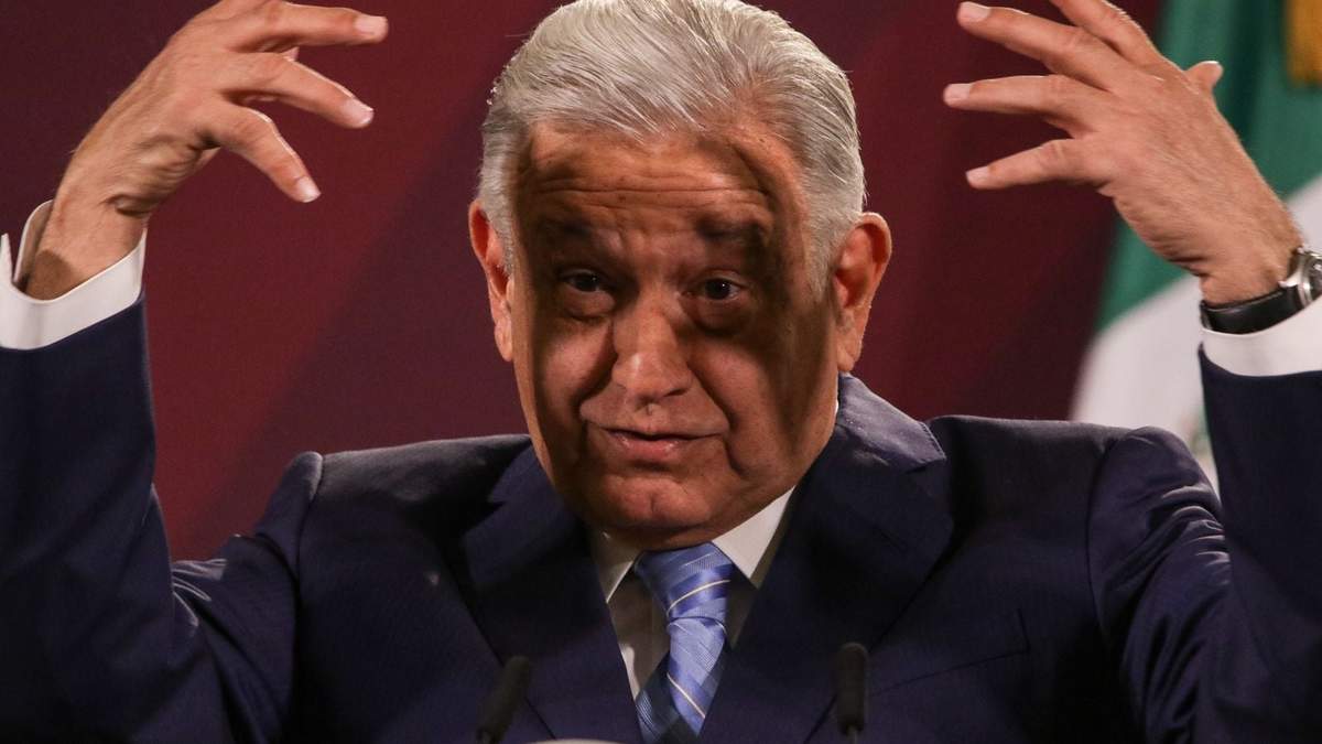 El presidente durante la conferencia en Palacio Nacional
