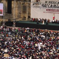 La plana mayor de la 4T, en primera fila durante la concentración de AMLO en el zócalo