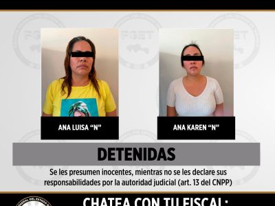 Capturan a dos presuntas integrantes de La Barredora; les aseguran armas, drogas y vehículos