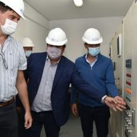 Omar Gutiérrez y Mariano Gaido inauguraron las bombas de una obra cloacal