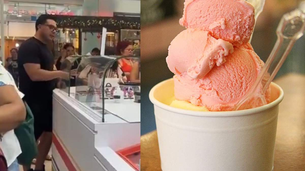 El cliente exigió el reembolso porque personal de Nutrisa no puso los complementos del helado como él quería y abandonó la sucursal.
