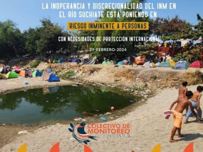 Colectivo acusa al INM de poner en riesgo a 800 migrantes que acampan en el Río Suchiate