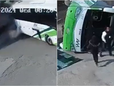Tren embiste un autobús de pasajeros en Hidalgo; una persona murió (Video)