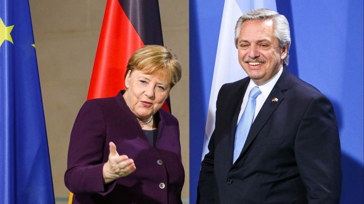 Angela Merkel y Alberto Fernández. Fuente: (Twitter)