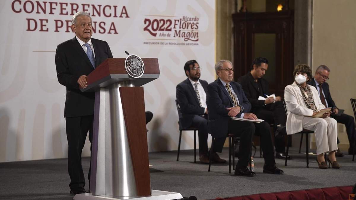 El presidente López Obrador en su conferencia mañanera