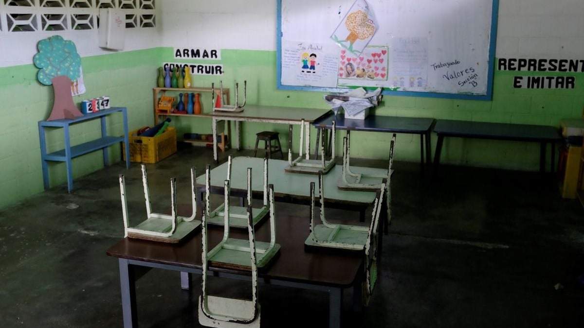Aula vacía. Fuente: (Twitter)