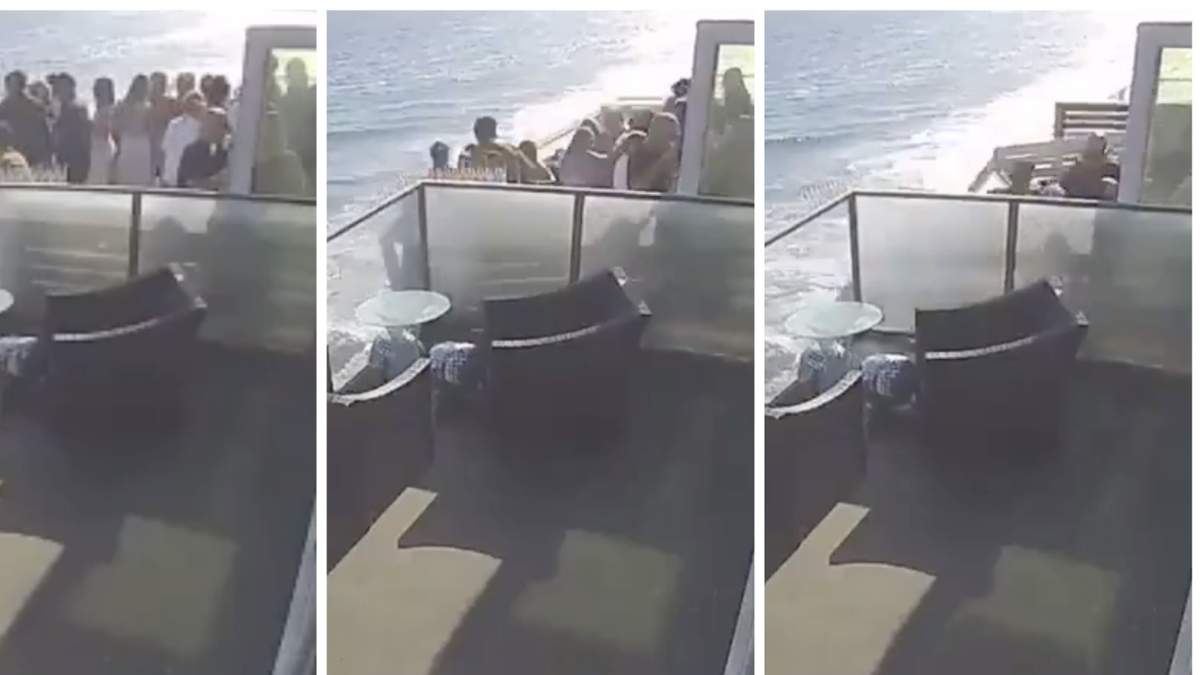 El momento en el que se colapsa el balcón