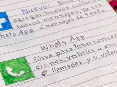 Tiene 90 años y dibujó los iconos de las apps en una libreta para aprender a usar su teléfono