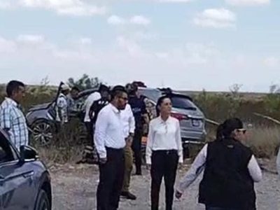 Sufre accidente comitiva de Sheinbaum; hay una mujer muerta (Video)