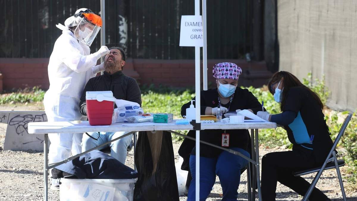 Posta sanitaria en Santiago de Chile. Fuente: (Twitter)
