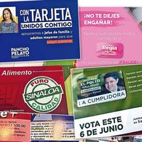 Las tarjetas electorales, un carrusel multicolor