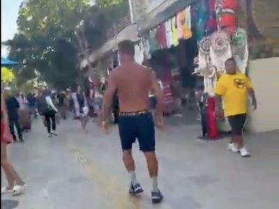 Tensión religiosa en Playa del Carmen: turista confronta a judío que manifestaba su fe (Video)