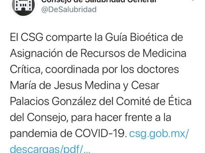 Guía Bioética, que prioriza a jóvenes sobre adultos mayores, 'es un proyecto”