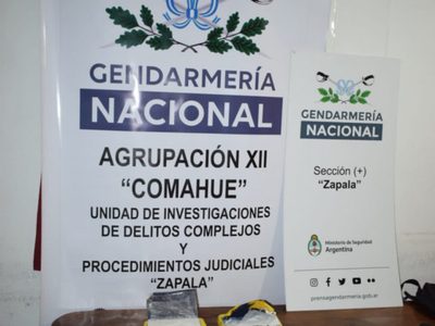 Gendarmería incautó más de 2 kilos de cocaína en un operativo y detuvo a 7 personas