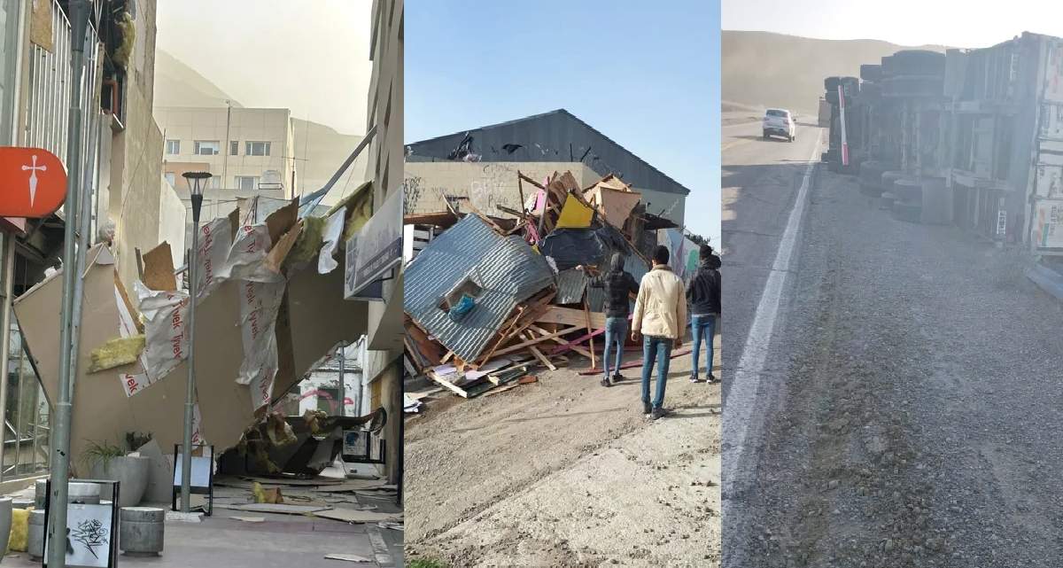 Los daños registrados en medio del temporal en Comodoro Rivadavia. Fuente: (Twitter)