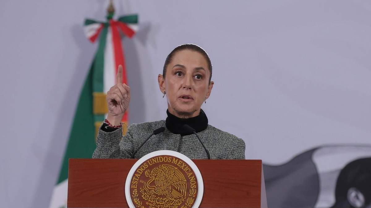 La presidenta Claudia Sheinbaum en la conferencia matutina de Palacio Nacional, el lunes 29 de diciembre de 2025