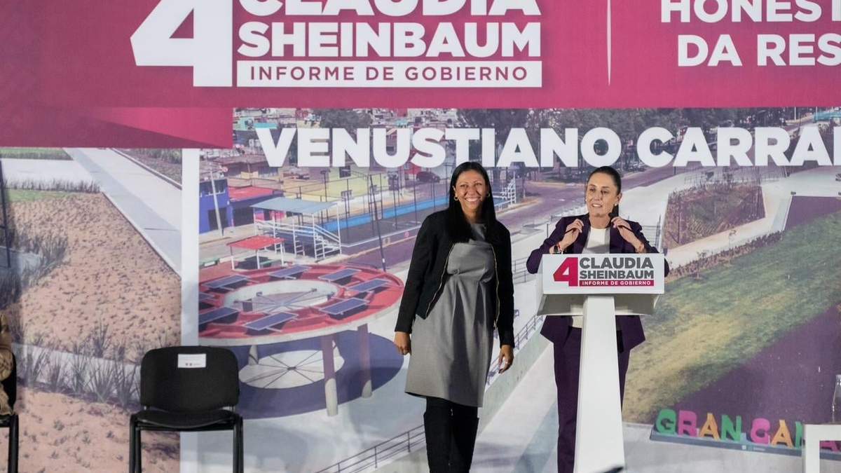 La alcaldesa Evelyn Parra junto a Claudia Sheinbaum en la Venustiano Carranza