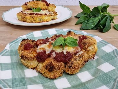 Milanesas de coliflor a la napolitana riquísimas: una versión saludable, económica y rendidora